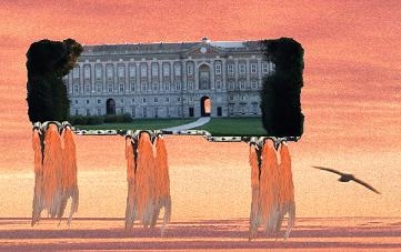 La Reggia di Caserta: un'immagine elaborata dellatterraggio